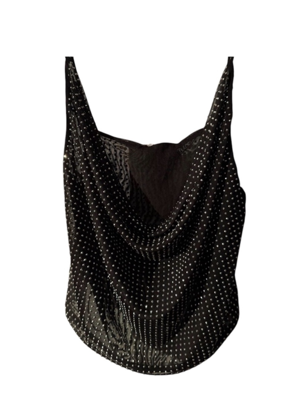 Zara - NWT - Elegant Black and Silver Rhinestones Women's Top